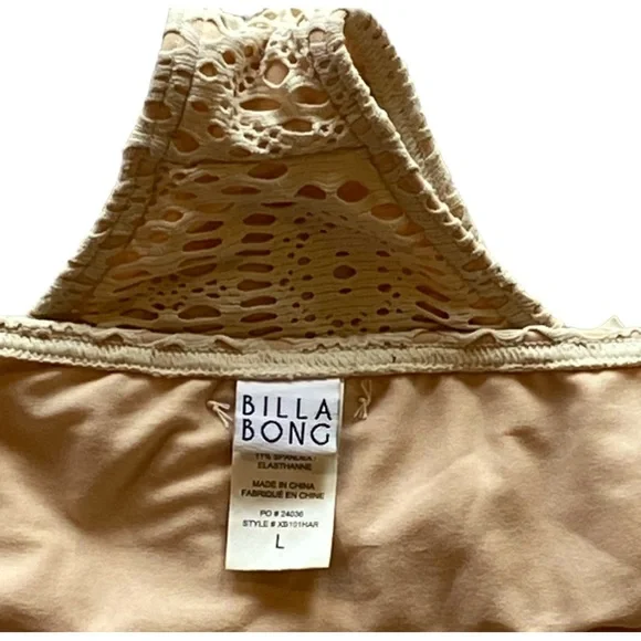 Billabong Lace Tassels Cream Size L Bikini Great  Condition! Bottoms L Top S. - Picture 5 of 11